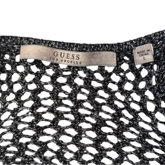 Guess Black Crochet Knit Tank Top - Picture 6 of 8